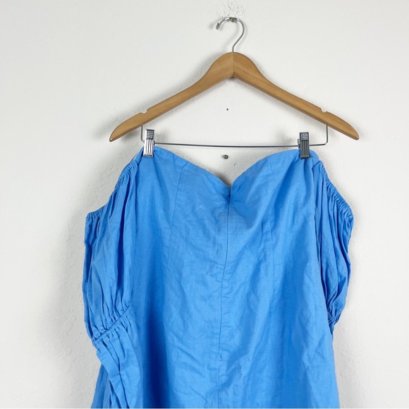 Sabo Skirt Tia Off-Shoulder Bell-Sleeve Blue Dress Size 10 - Picture 7 of 9